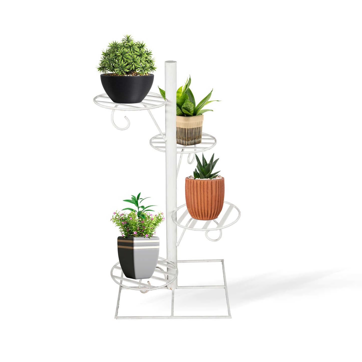 Pole bucket plant stand for pots