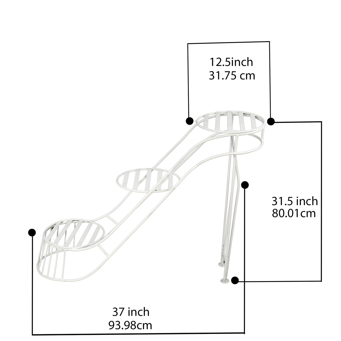 Wave Design Three Plant Stand