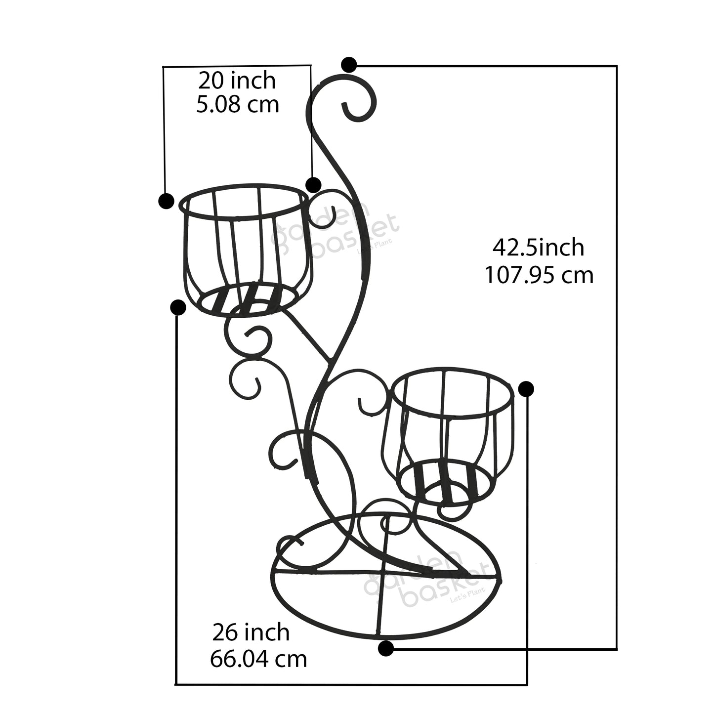 Axinite Dual Bucket Plant Stand