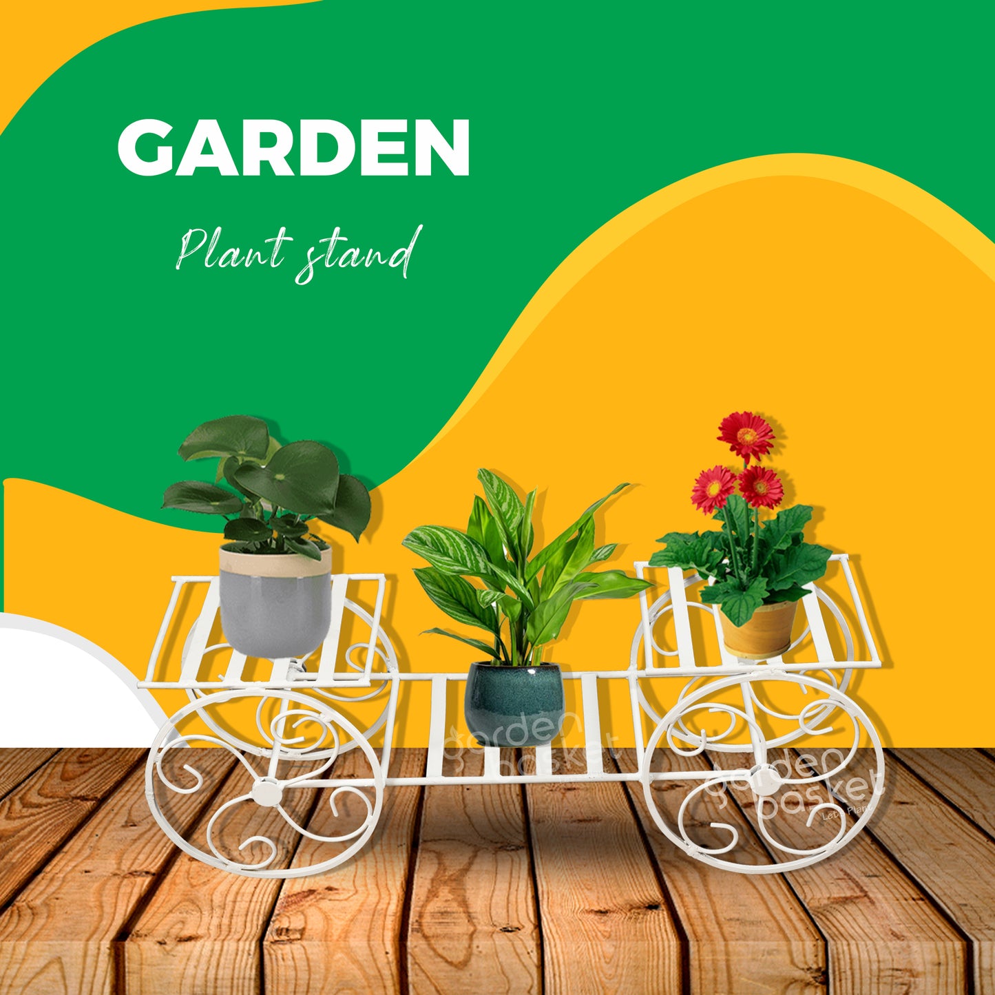 Four wheels planter stand for plants