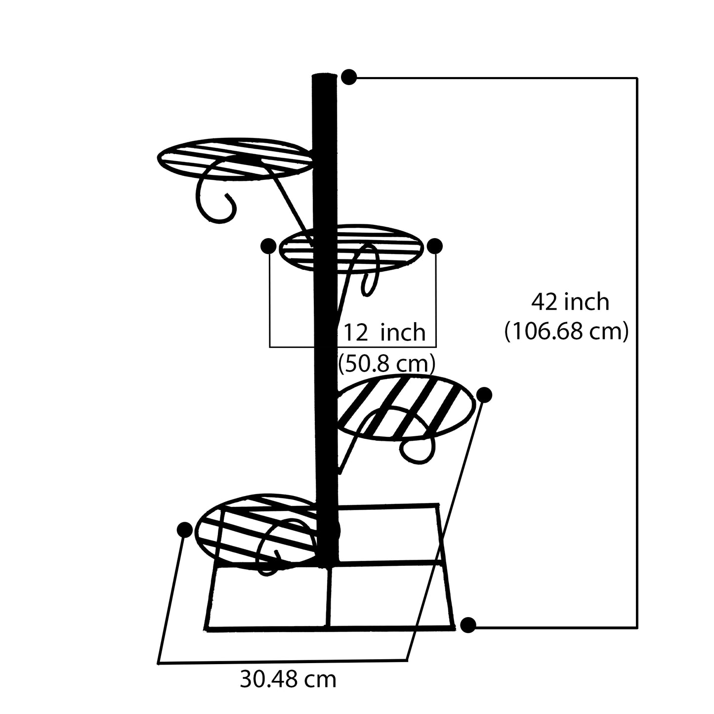 Pole bucket plant stand for pots