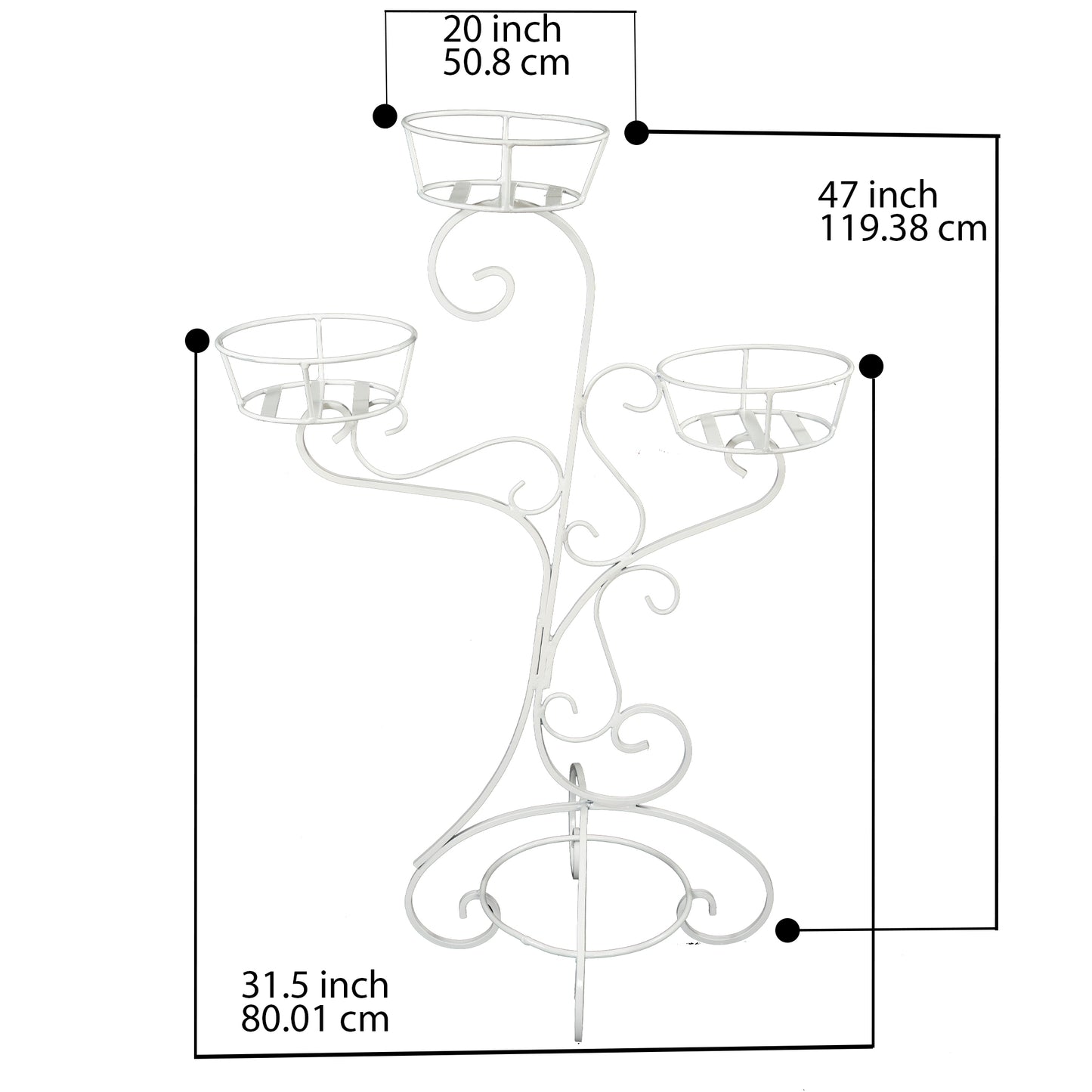 Branched Three Bucket Plant Stand