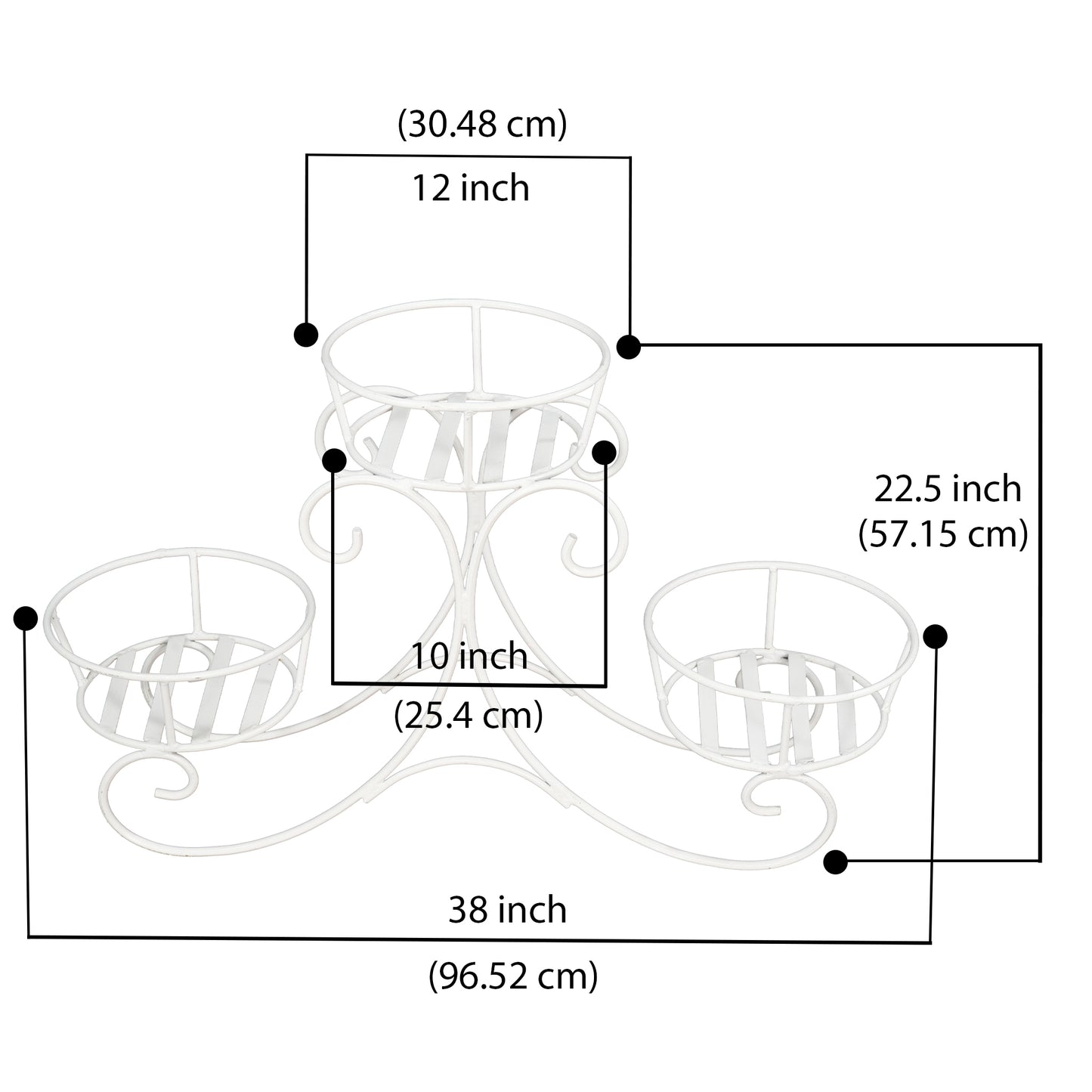 Pyramid Designed Three Plant Stand