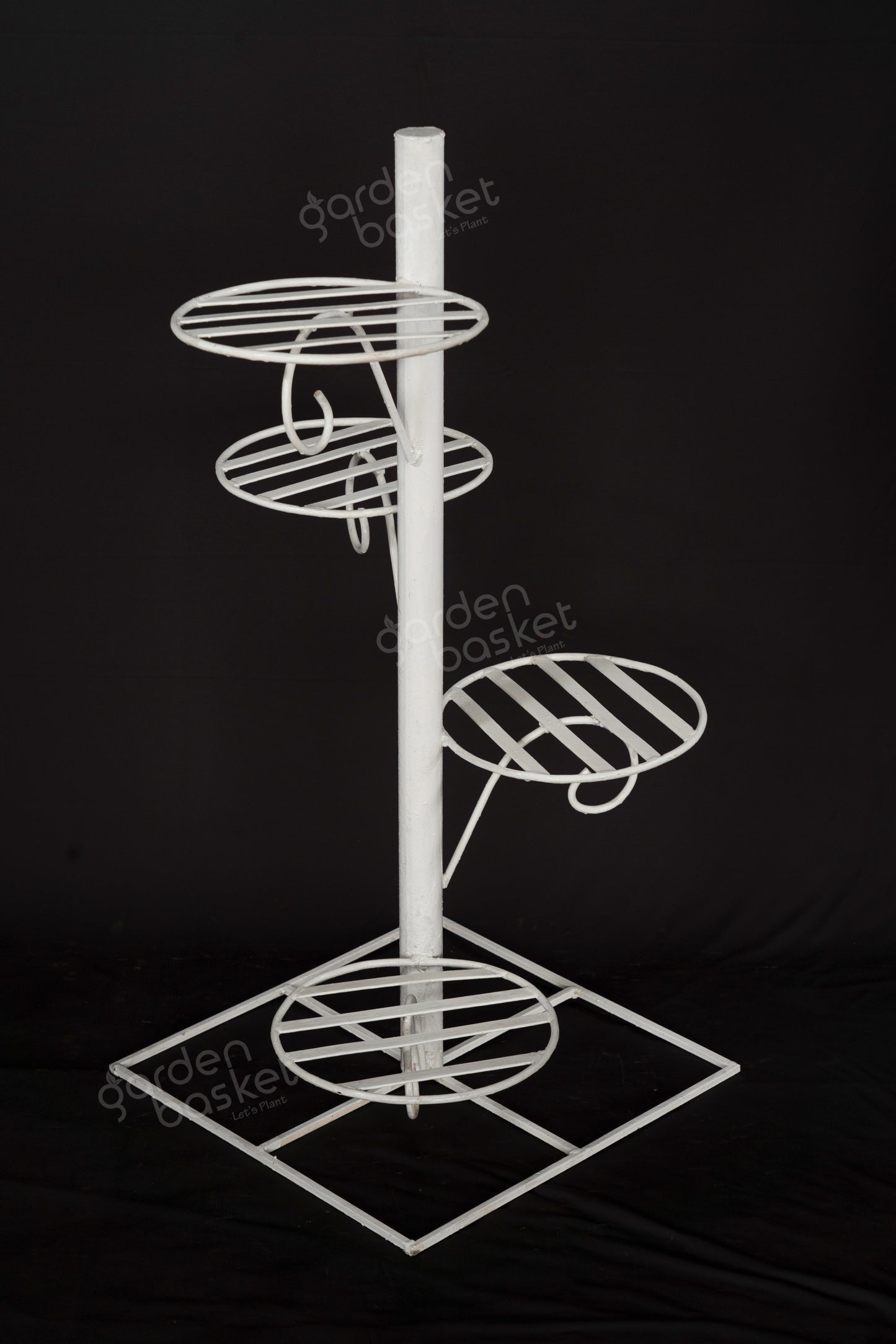Pole bucket plant stand for pots