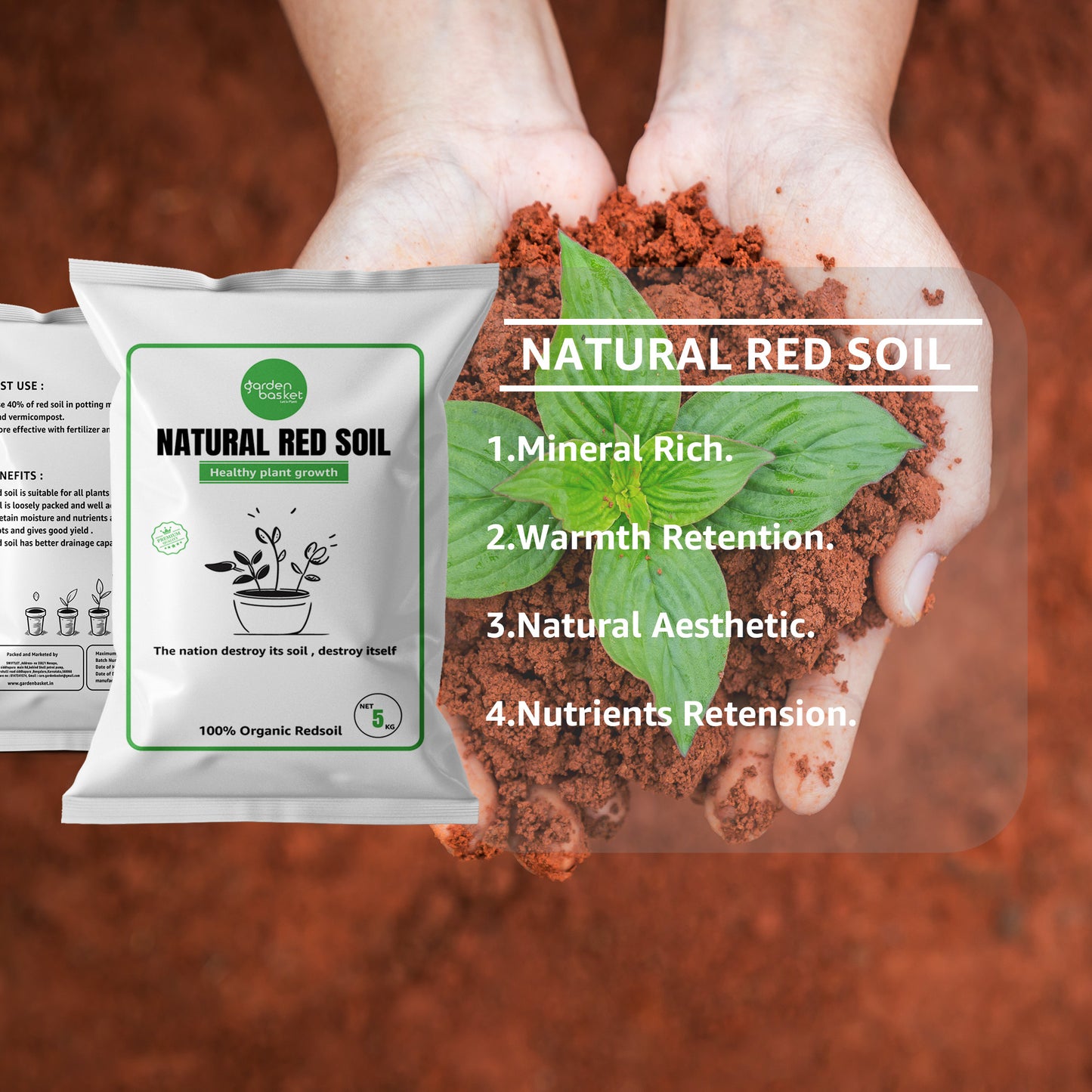 Gardenbasket Red soil for plants