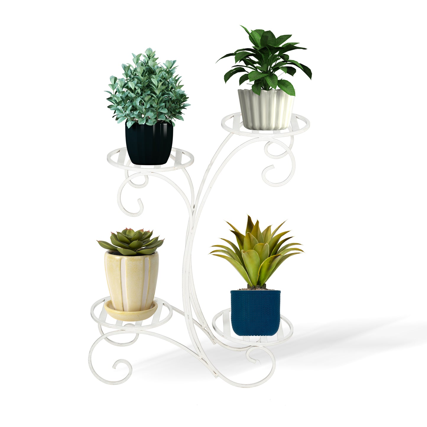 Turquoise plant stand for pots