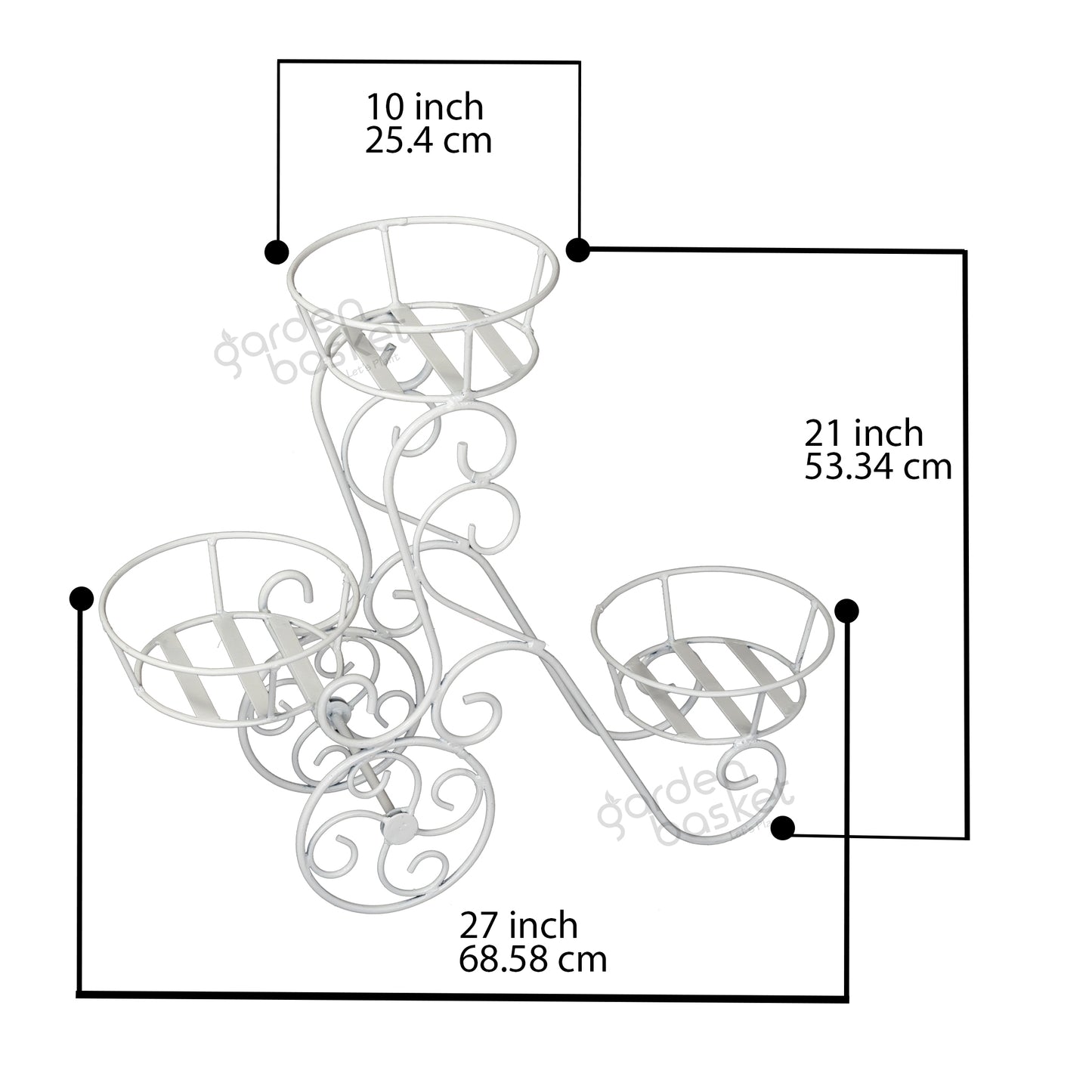 Wheel designed Three Plant Stand
