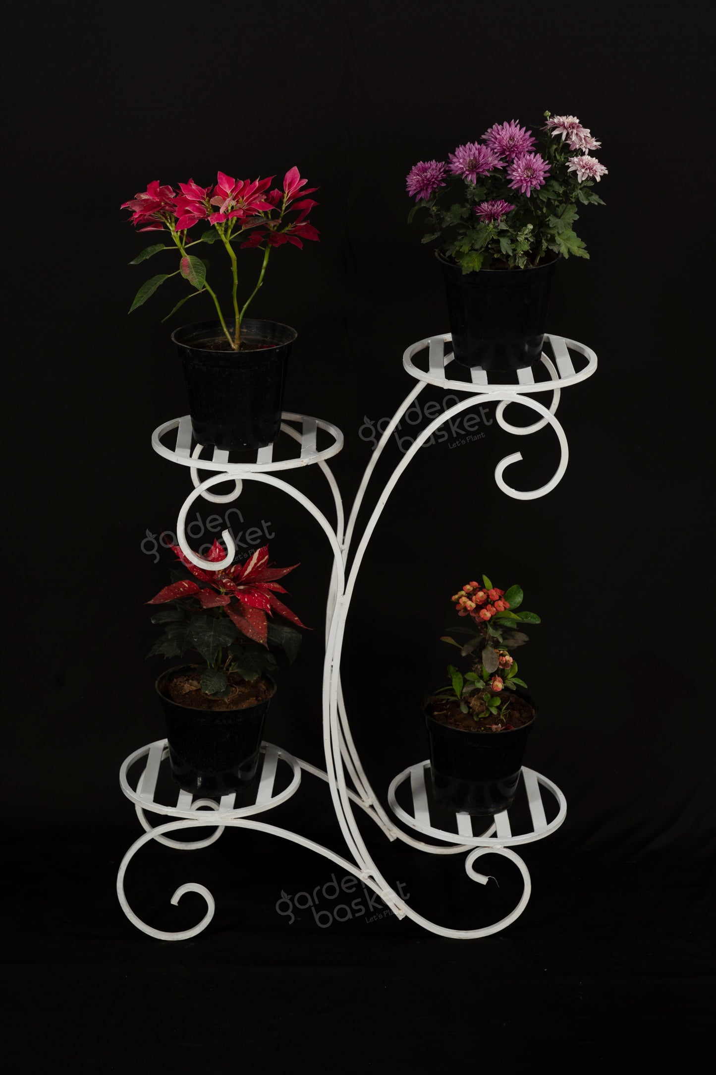Turquoise plant stand for pots