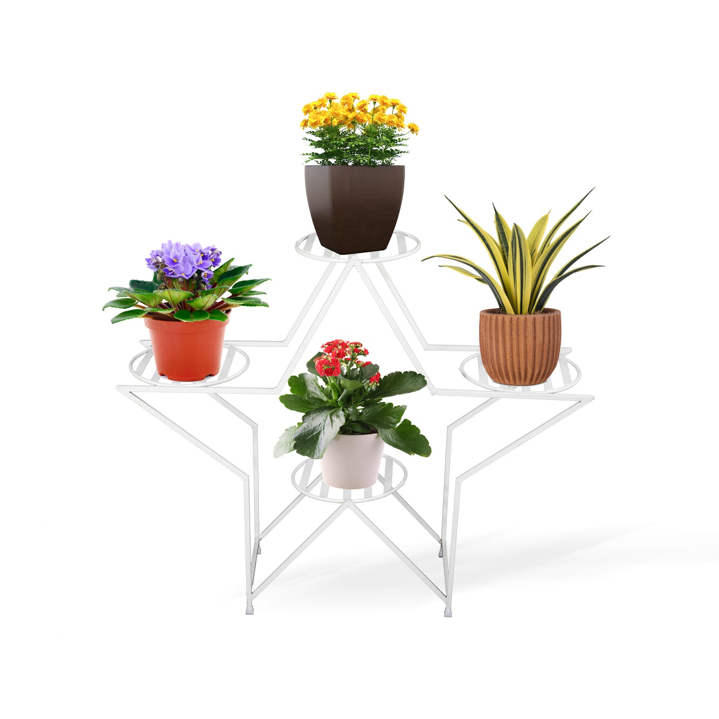 Star shape plant stand for pots